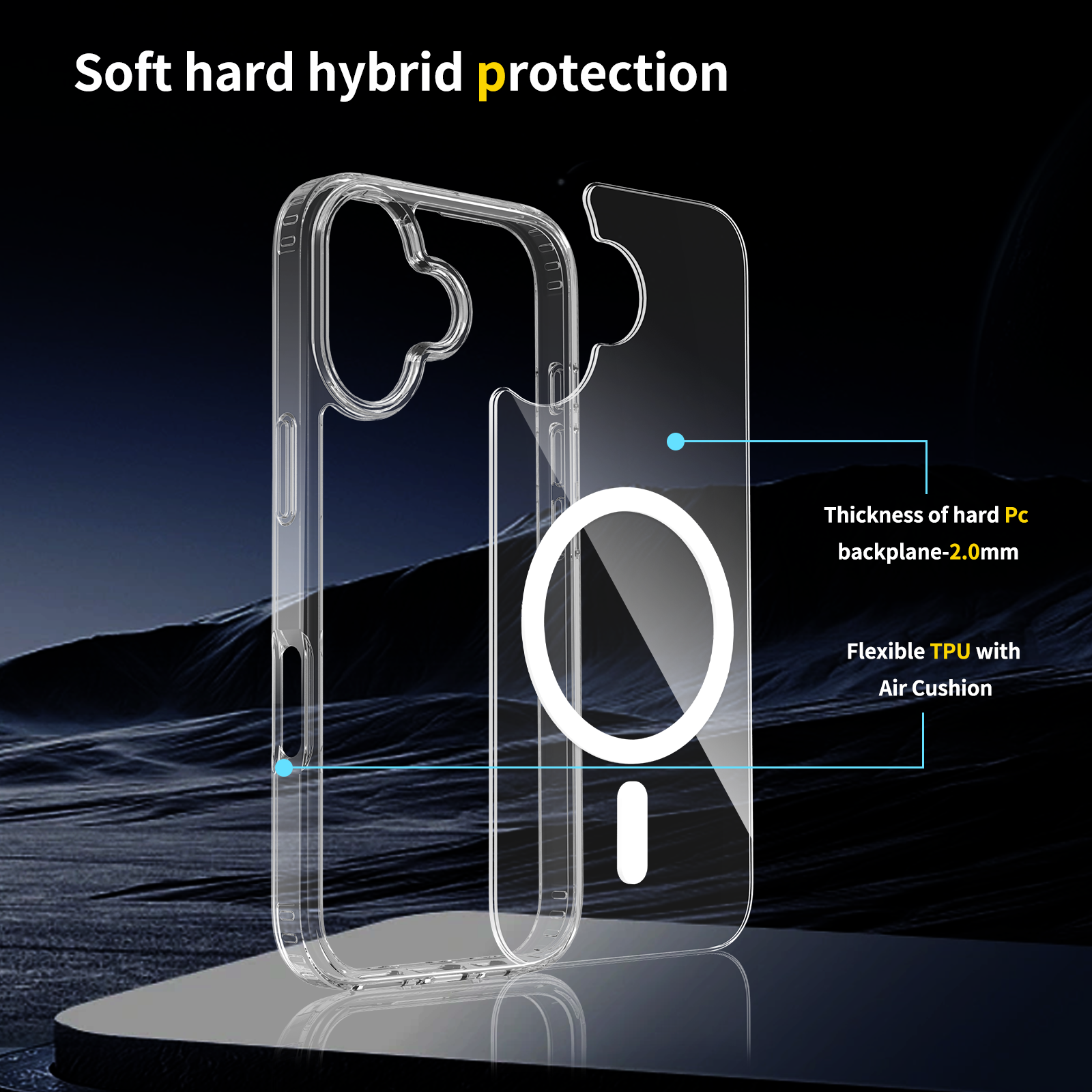 TPU+PC Clear Magnetic Case for iPhone 17 Pro Max - Detail View 4